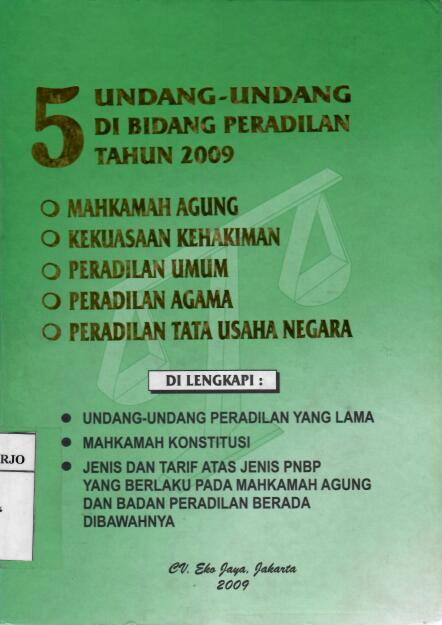 5 Undang-Undang di Bidang Peradilan Tahun 2009