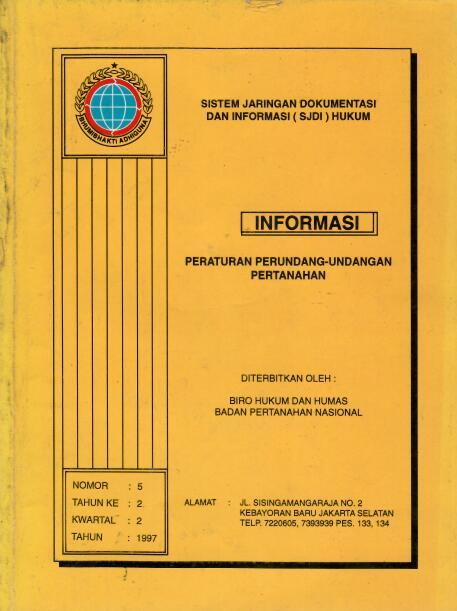 Peraturan Perundang-Undangan tentang Pertanahan