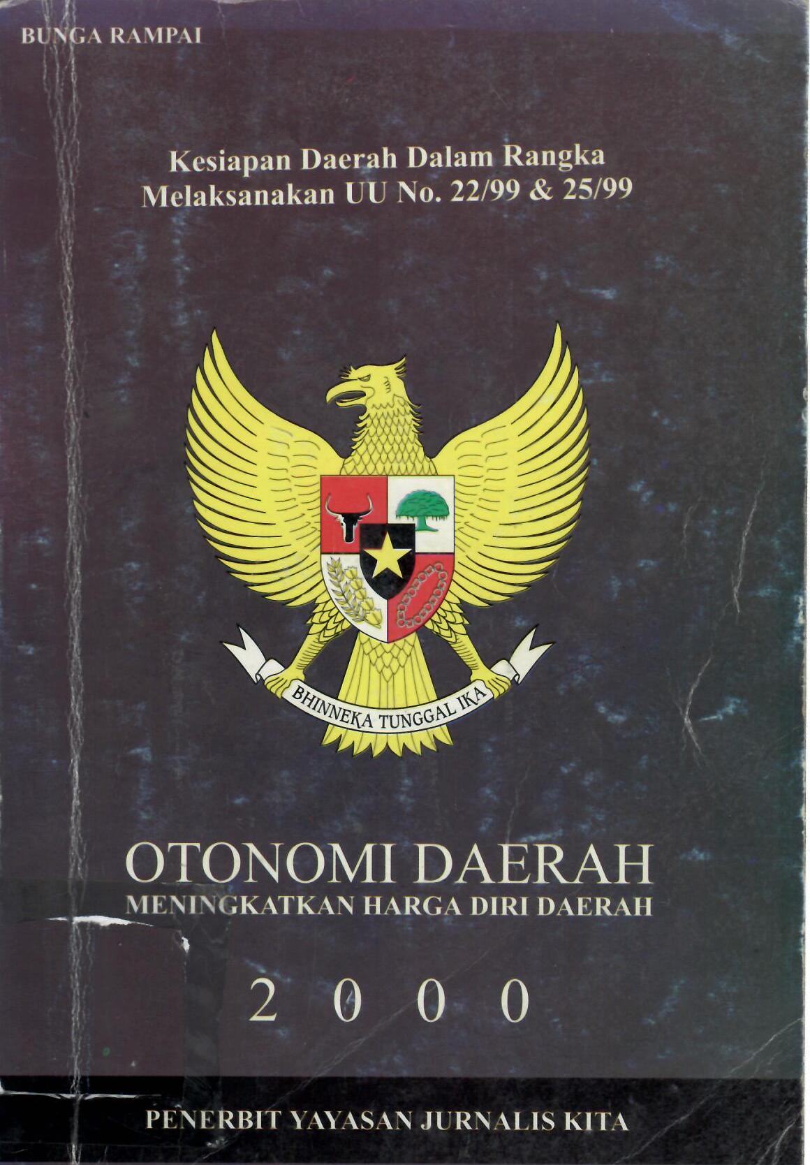 Otonomi Daerah Meningkatkan Harga Diri Daerah (Kesiapan Daerah Dalam Rangka Melaksanakan UU No. 22/99 dan 25/99)