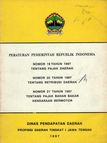 Peraturan Pemerintah Republik Indonesia Nomor 19 Tahun 1997 tentang Pajak Daerah