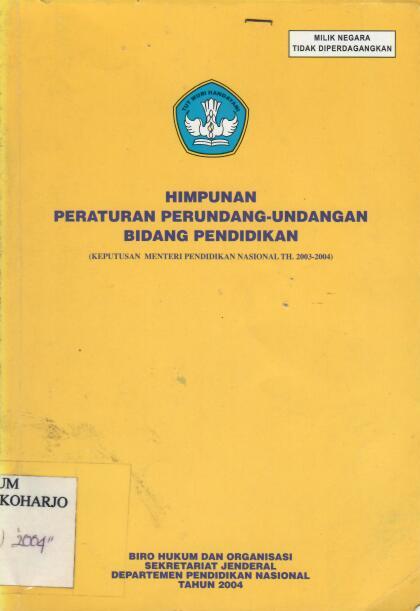 Himpunan Peraturan Perundang-Undangan Bidang Pendidikan