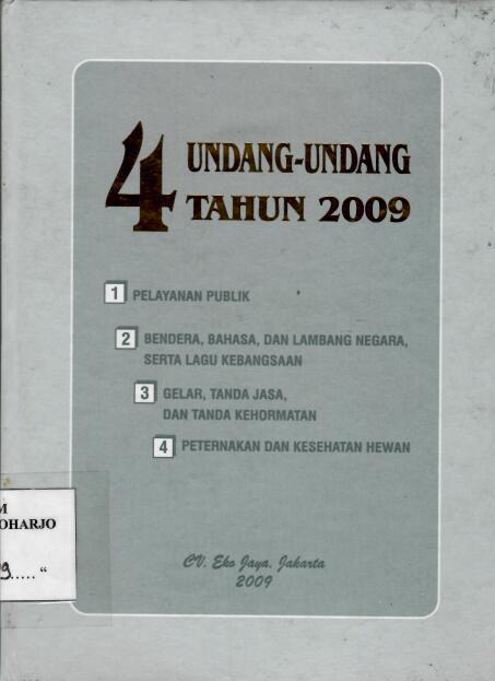 4 UNDANG-UNDANG TAHUN 2009