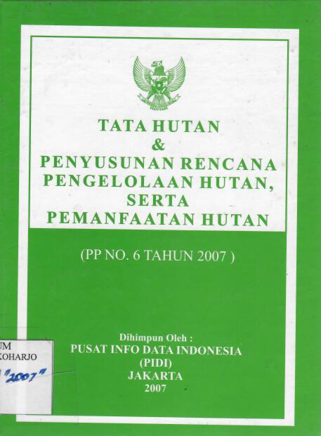 Tata Hutan dan Penyusunan Rencana Pengelolaan Hutan serta Pemanfaatan Hutan