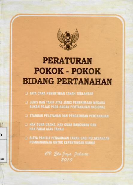 Peraturan Pokok-Pokok Bidang Pertanahan