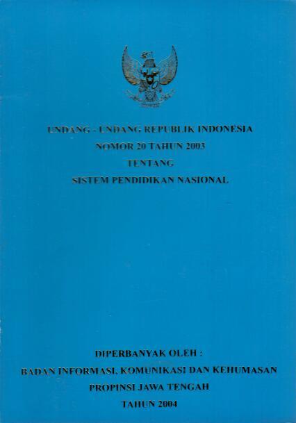 Undang-undang Republik Indonesia Nomor 20 Tahun 2003