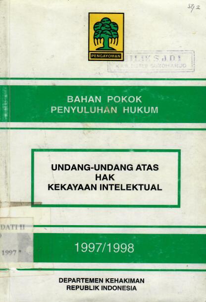 Bahan Pokok Penyuluhan Hukum, Undang-Undang Atas Hak Kekayaan Intelektual