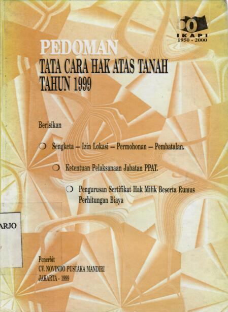 Pedoman Tata Cara Hak atas Tanah Tahun 1999