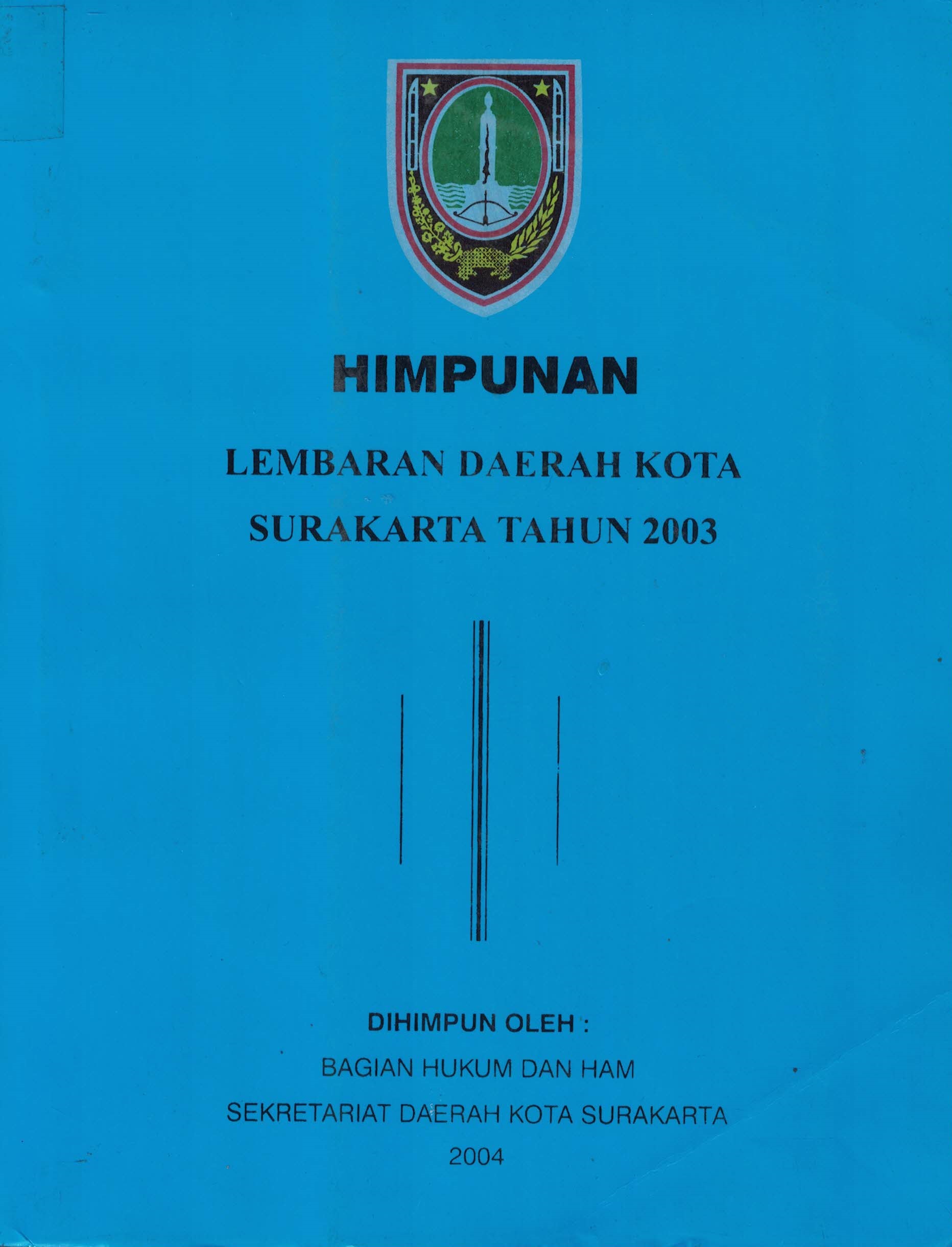 Himpunan Lembaran Daerah Kota Surakarta Tahun 2003