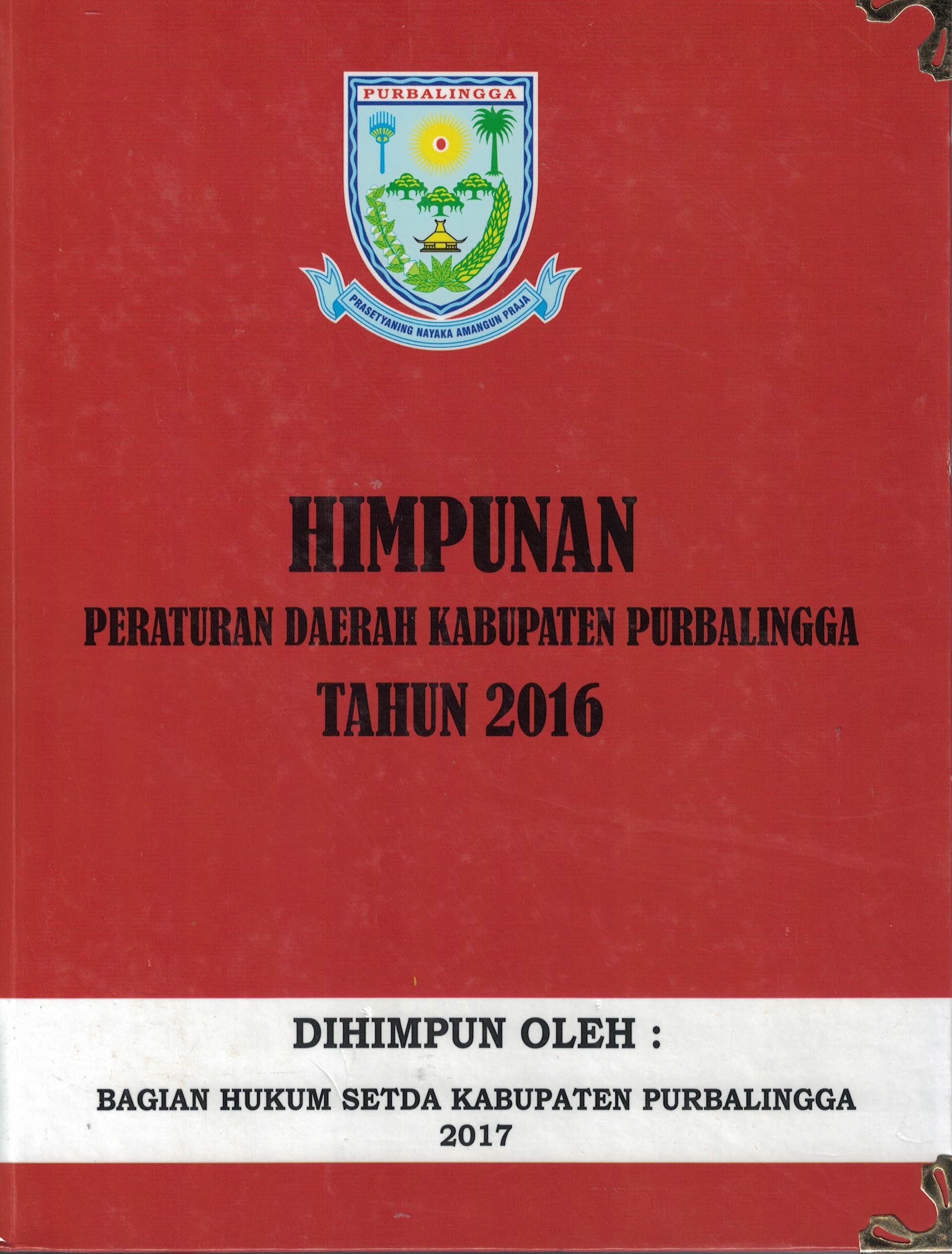 Himpunan Lembaran Daerah Kabupaten Purbalingga Tahun 2016