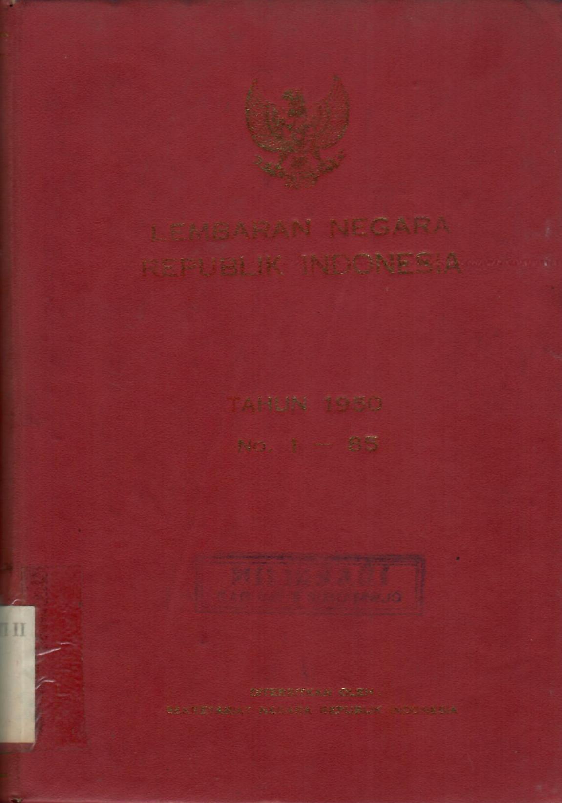 LEMBARAN NEGARA REPUBLIK INDONESIA 1950 1-85