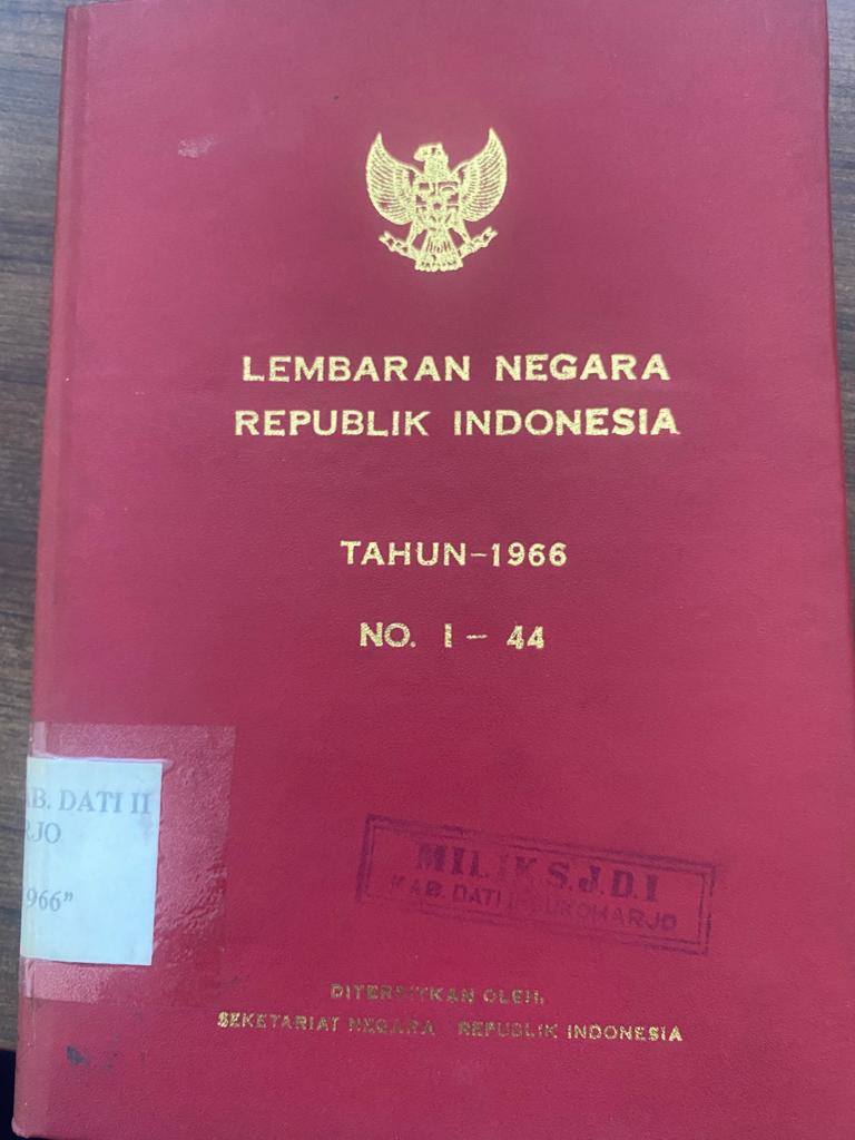 LEMBARAN NEGARA REPUBLIK INDONESIA TAHUN-1966 NO. 1-44
