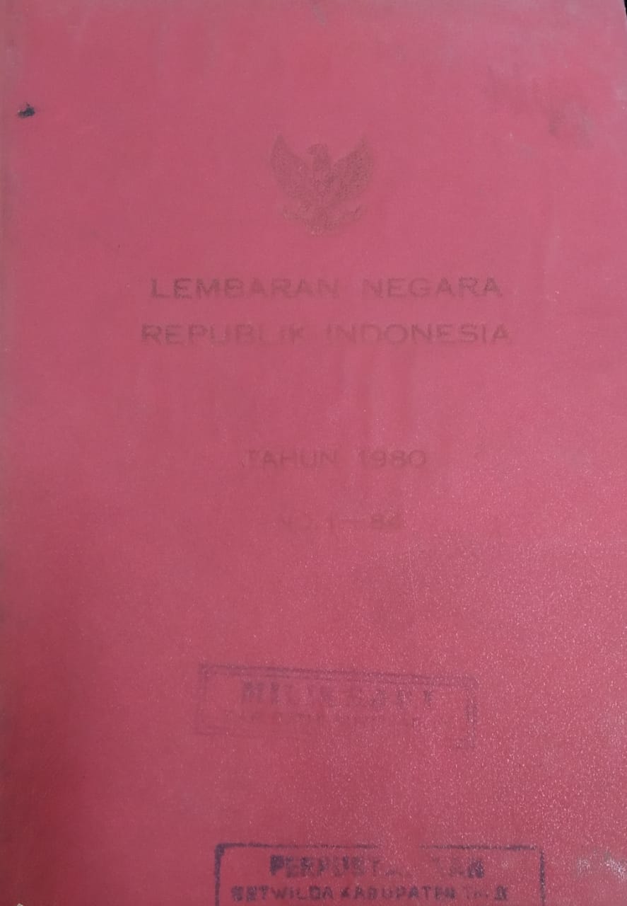LEMBARAN NEGARA REPUBLIK INDONESIA TAHUN 1980 NO 1 - 84