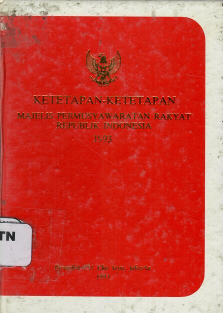 Ketetapan-Ketetapan Majelis Permusyawaratan Rakyat Republik Indonesia 1993