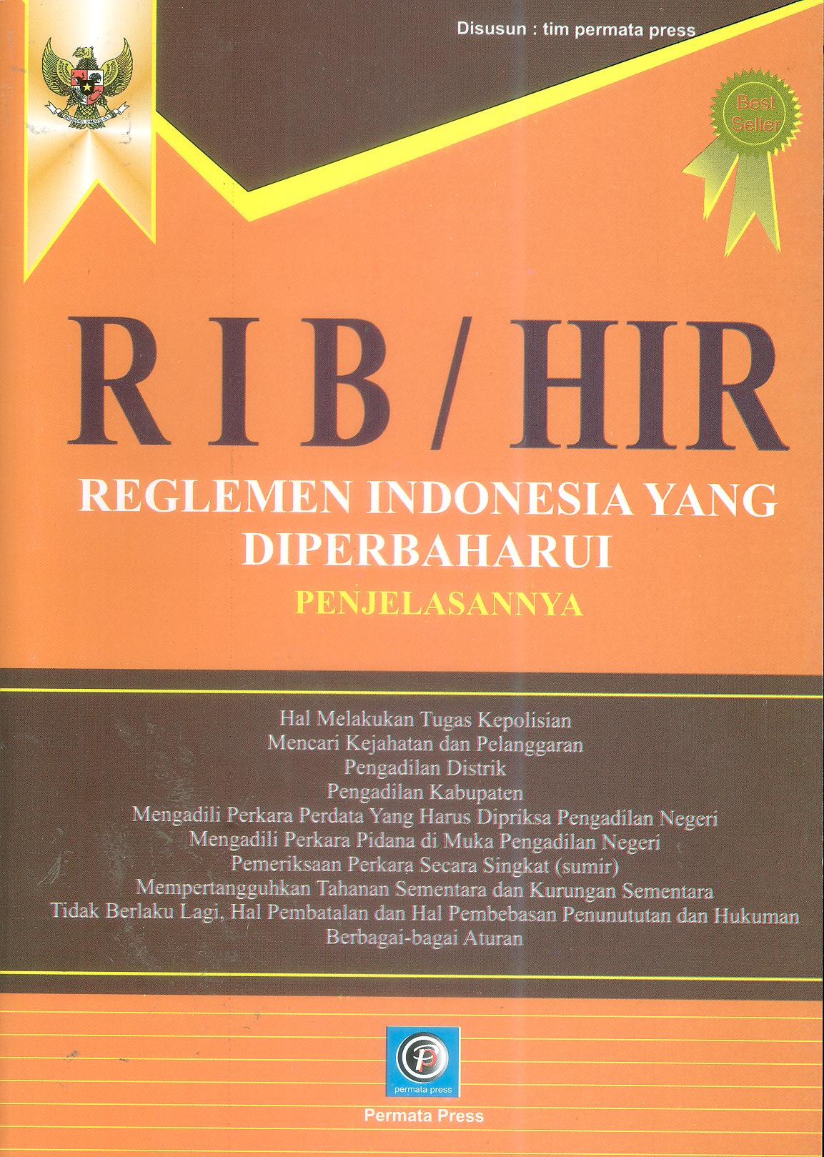 RIB / HIR REGLEMEN INDONESIA YANG DIPERBAHARUI