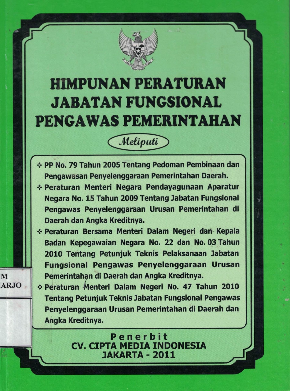 Himpunan Peraturan Jabatan Fungsional Pengawas Pemerintahan