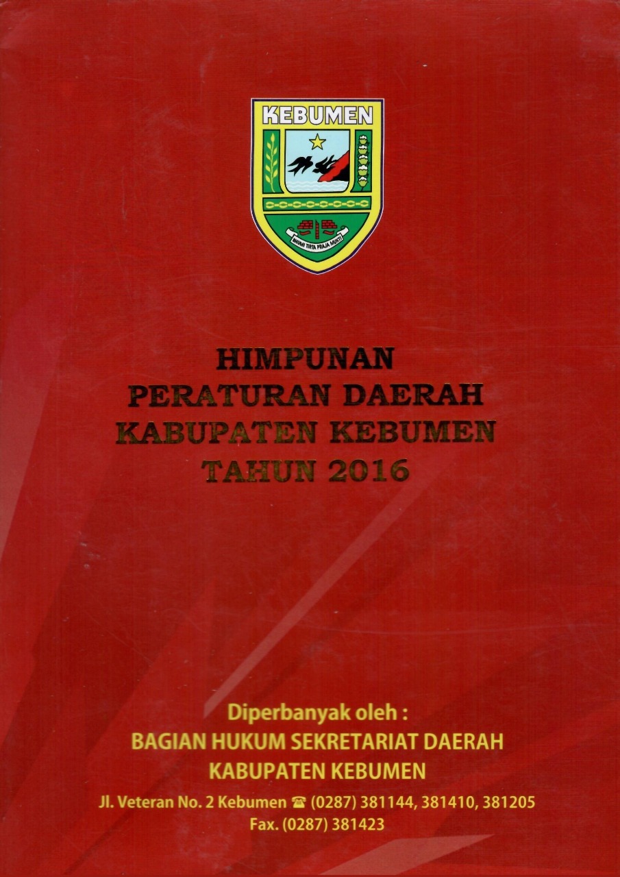 Himpunan Peraturan Daerah Kabupaten Kebumen Tahun 2016