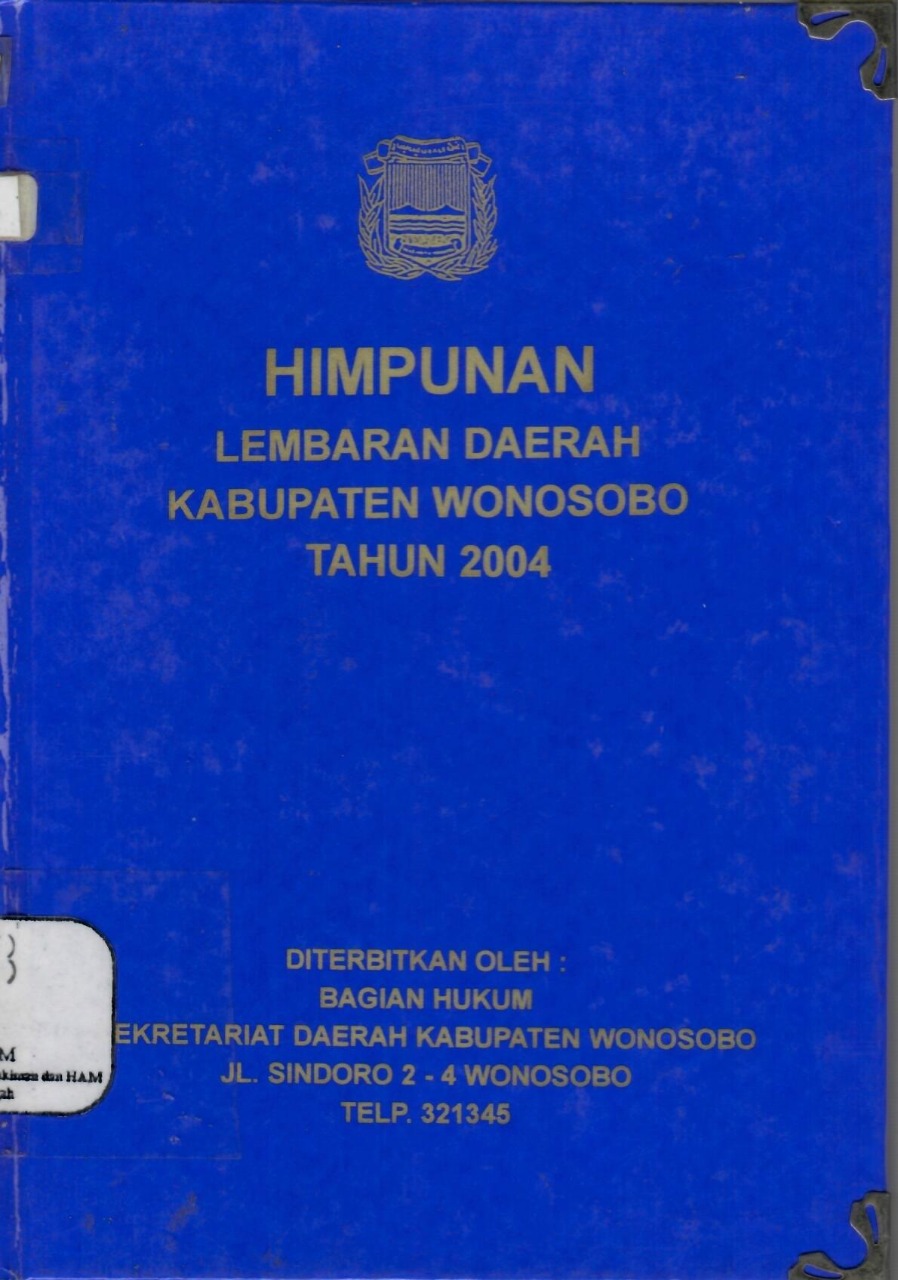 Himpunan Lembaran Daerah Kabupaten Wonosobo Tahun 2004