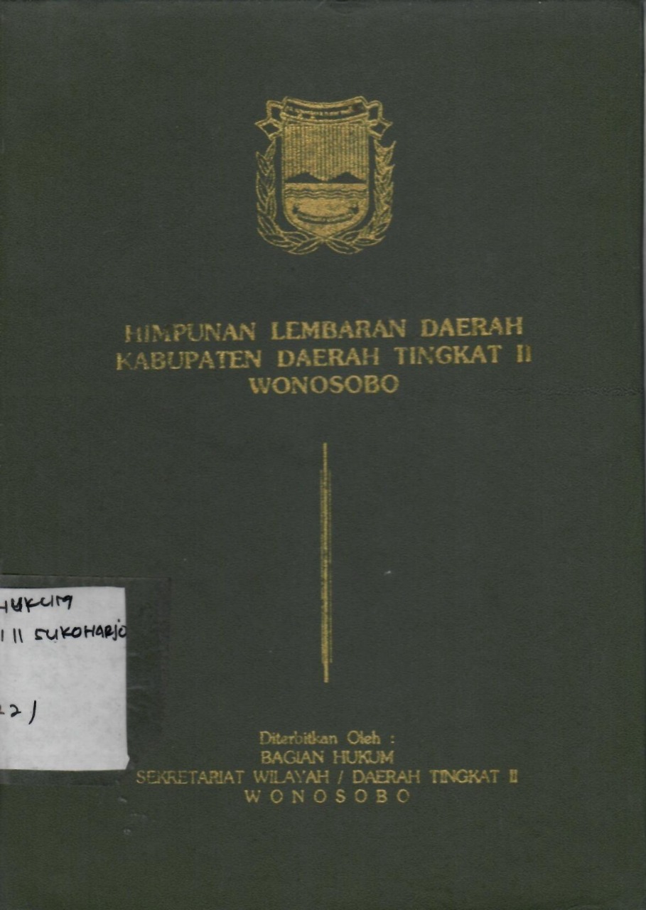 Himpunan Lembaran Daerah Kabupaten Daerah Tingkat II Wonosobo