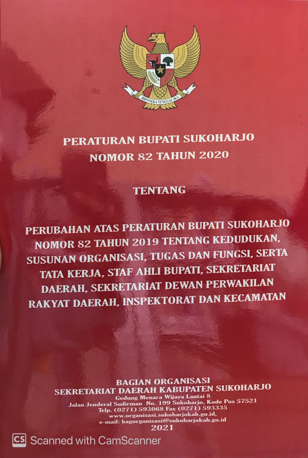 Peraturan Bupati Sukoharjo Nomor 82 Tahun 2020 Perubahan Atas Peraturan Bupati Sukoharjo Nomor 82 Tahun 2019 Tentang Kedudukan, Susunan Organisasi, Tugas dan Fungsi, Serta Tata Kerja, Staf Ahli Bupati, Sekretariat Daerah, Sekretariat Dewan Perwakilan Raky