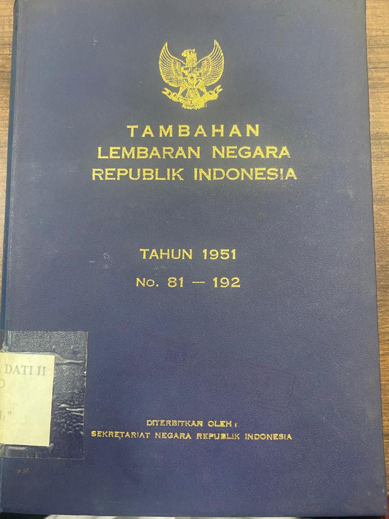 TAMBAHAN LEMBARAN NEGARA REPUBLIK INDONESIA TAHUN 1951 NO. 81-192