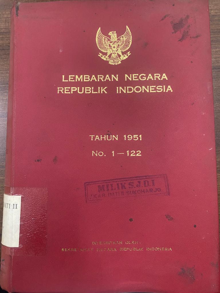 LEMBARAN NEGARA REPUBLIK INDONESIA TAHUN 1951 NO 1-122