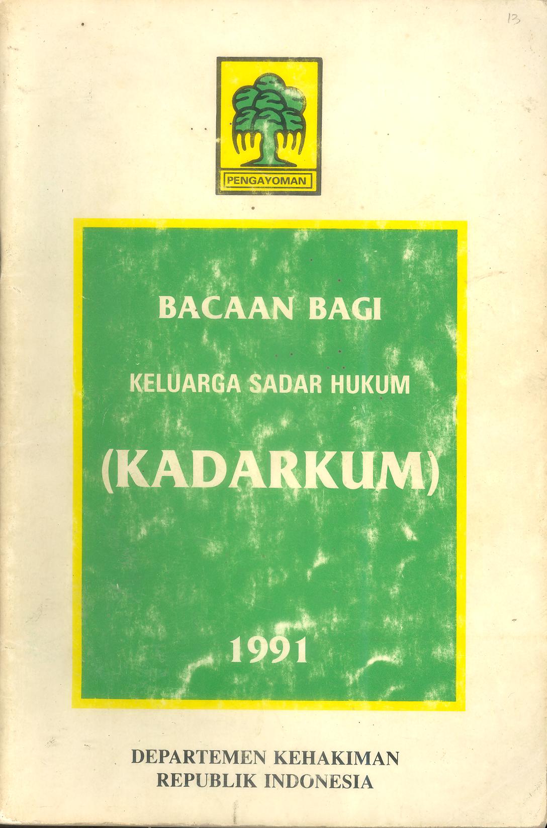 BACAAN BAGI KELUARGA SADAR HUKUM (KADARKUM) 1991