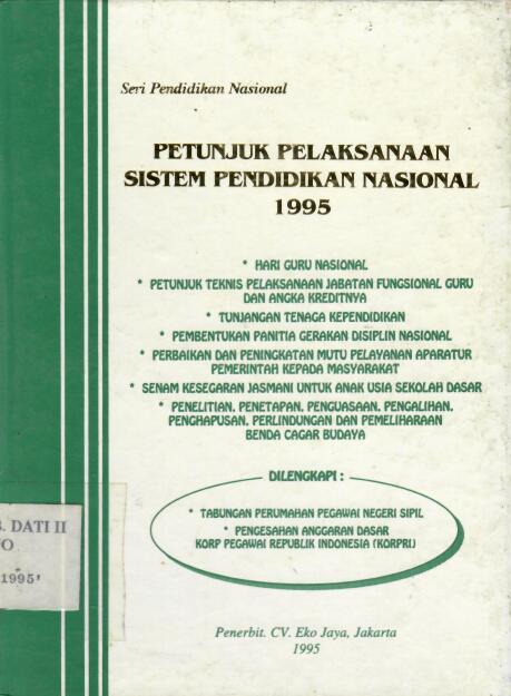 Petunjuk Pelaksanaan Sistem Pendidikan Nasional 1995