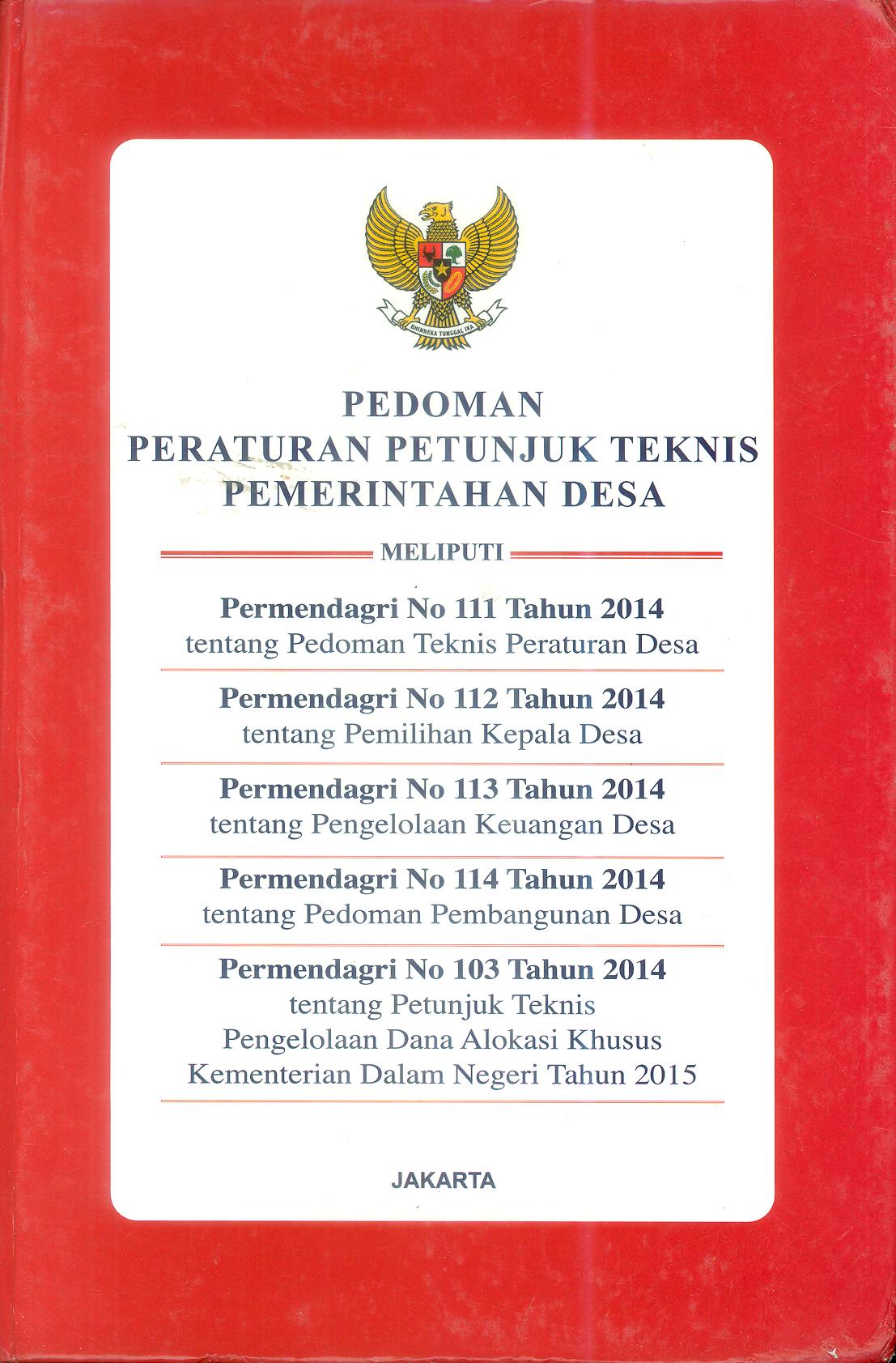 PEDOMAN PERATURAN PETUNJUK TEKNIS PEMERINTAH DESA