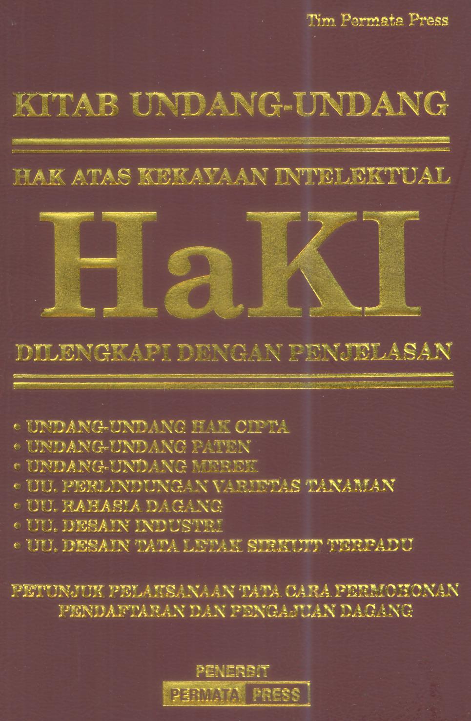 Kitab Undang-Undang Hak Atas Kekayaan Intelektual (HAKI)