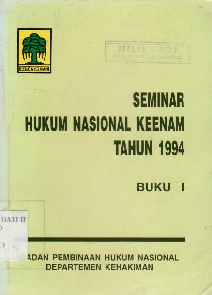 Seminar Hukum Nasional Keenam Tahun 1994