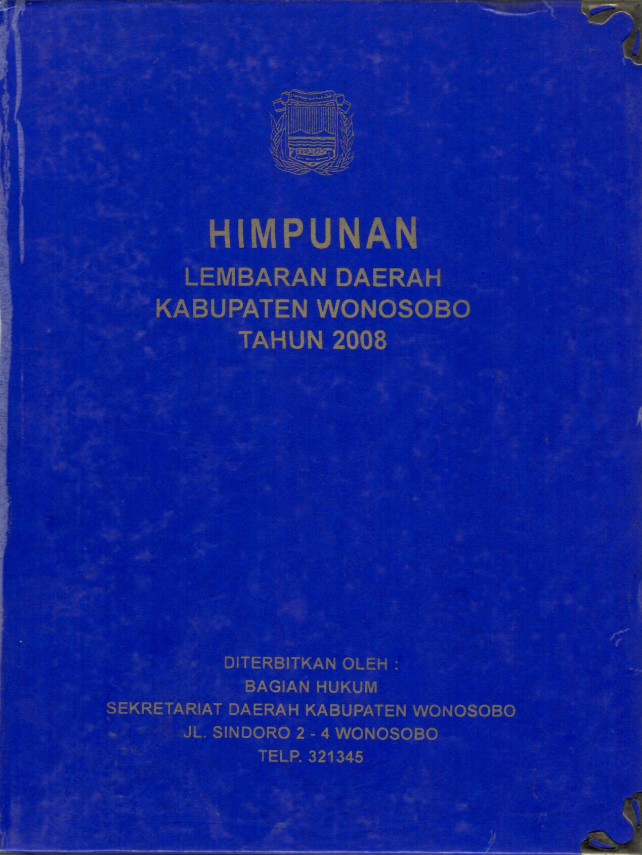 Himpunan Lembaran Daerah Kabupaten Wonosobo Tahun 2008