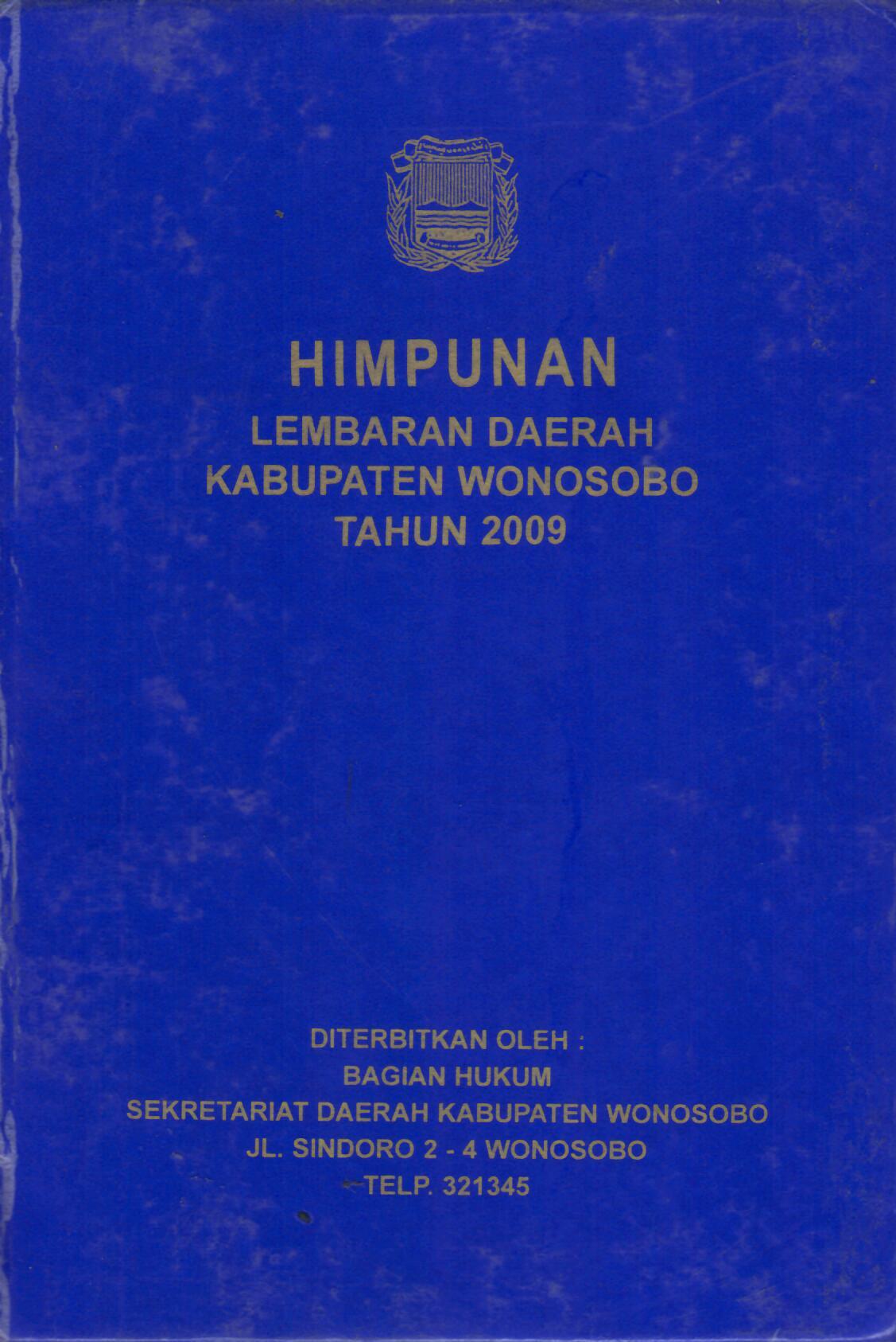Himpunan Lembaran Daerah Kabupaten Wonosobo Tahun 2009