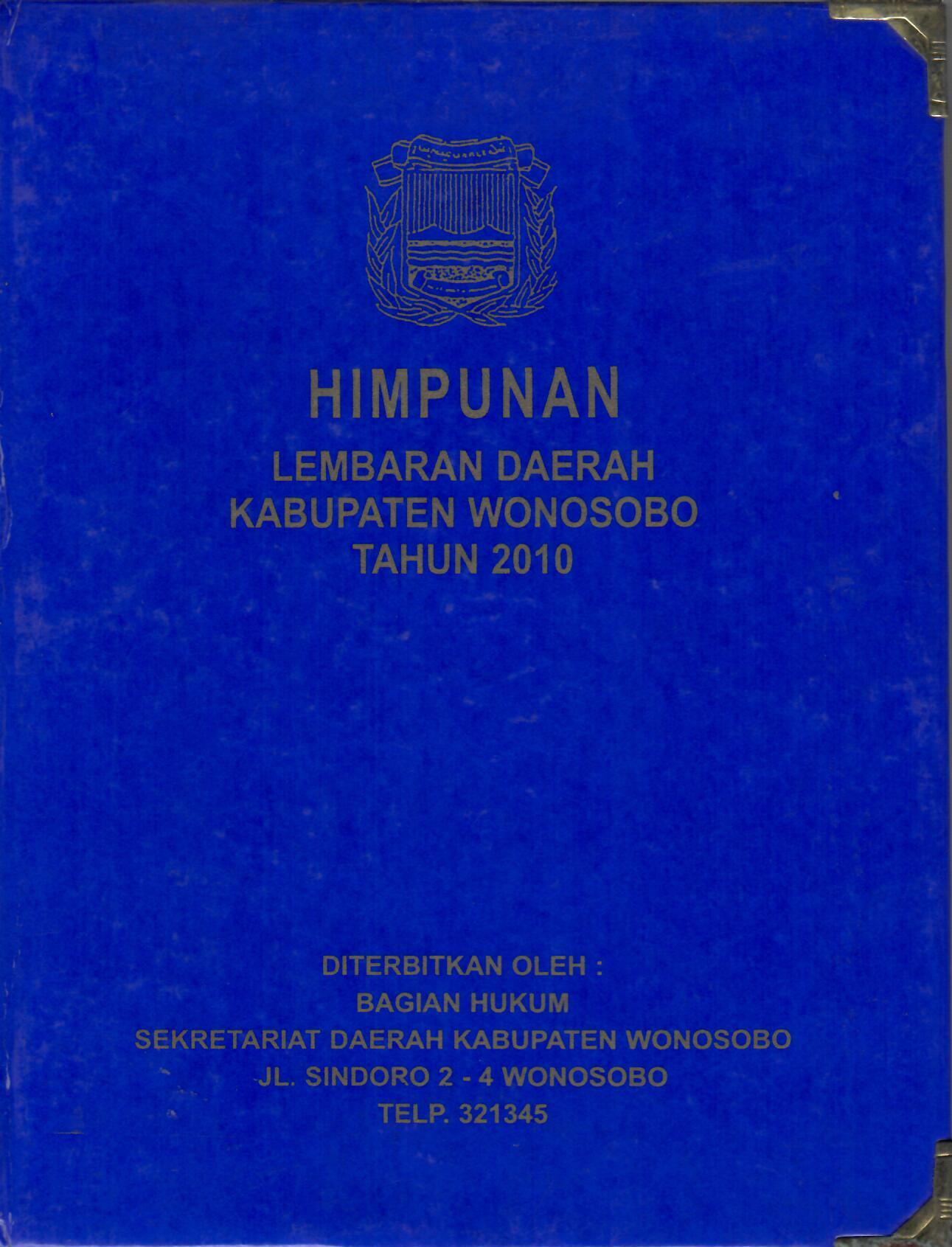 Himpunan Lembaran Daerah Kabupaten Wonosobo Tahun 2010