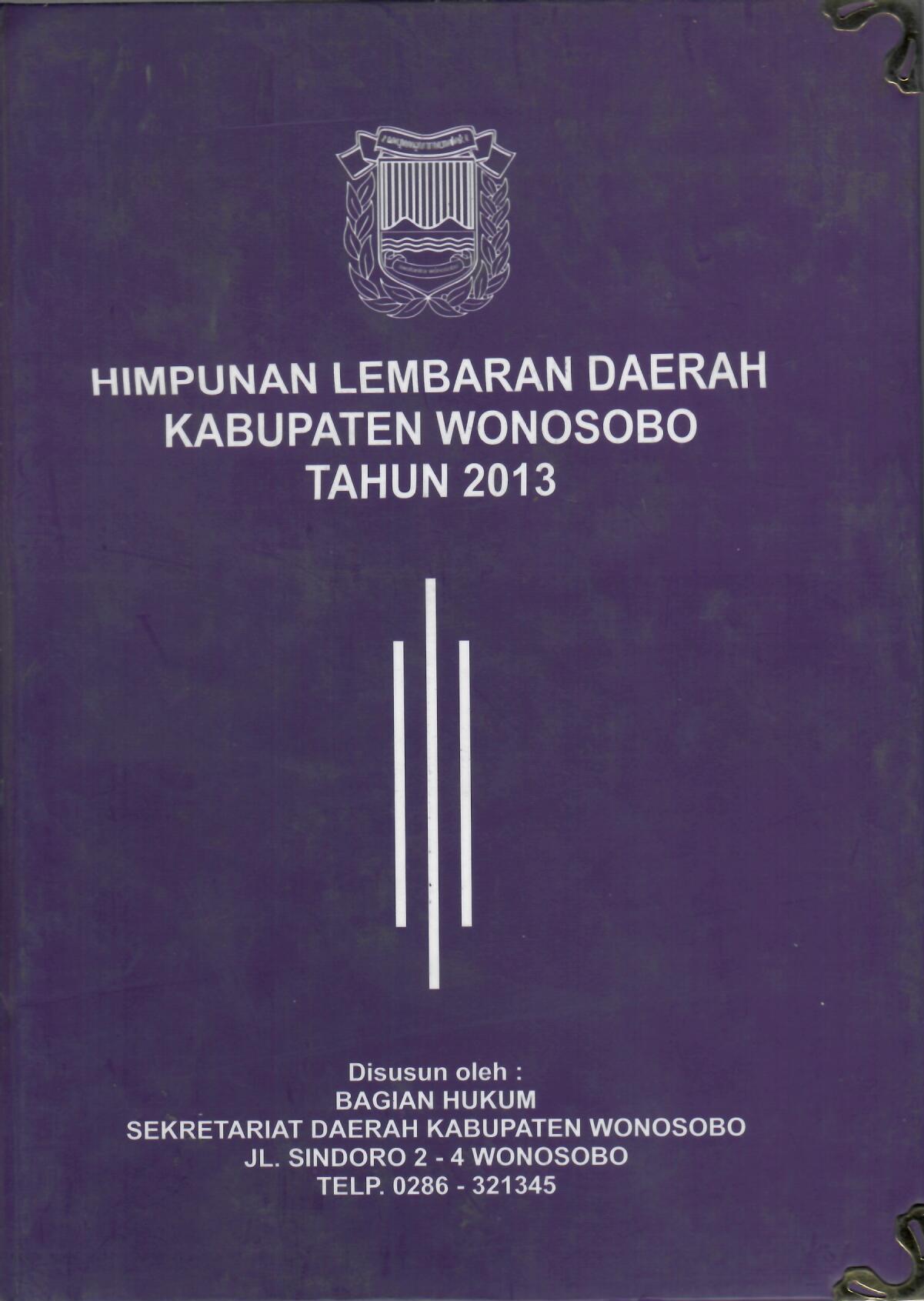 Himpunan Lembaran Daerah Kabupaten Wonosobo Tahun 2013