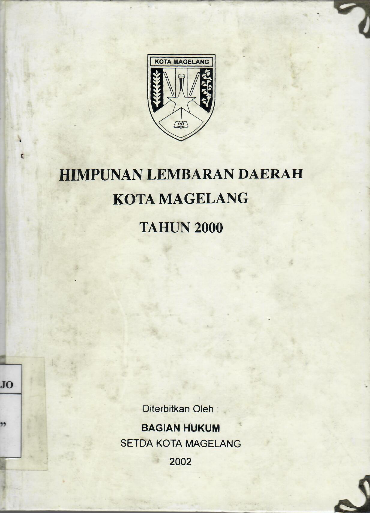 Himpunan Lembaran Daerah Kota Magelang Tahun 2000