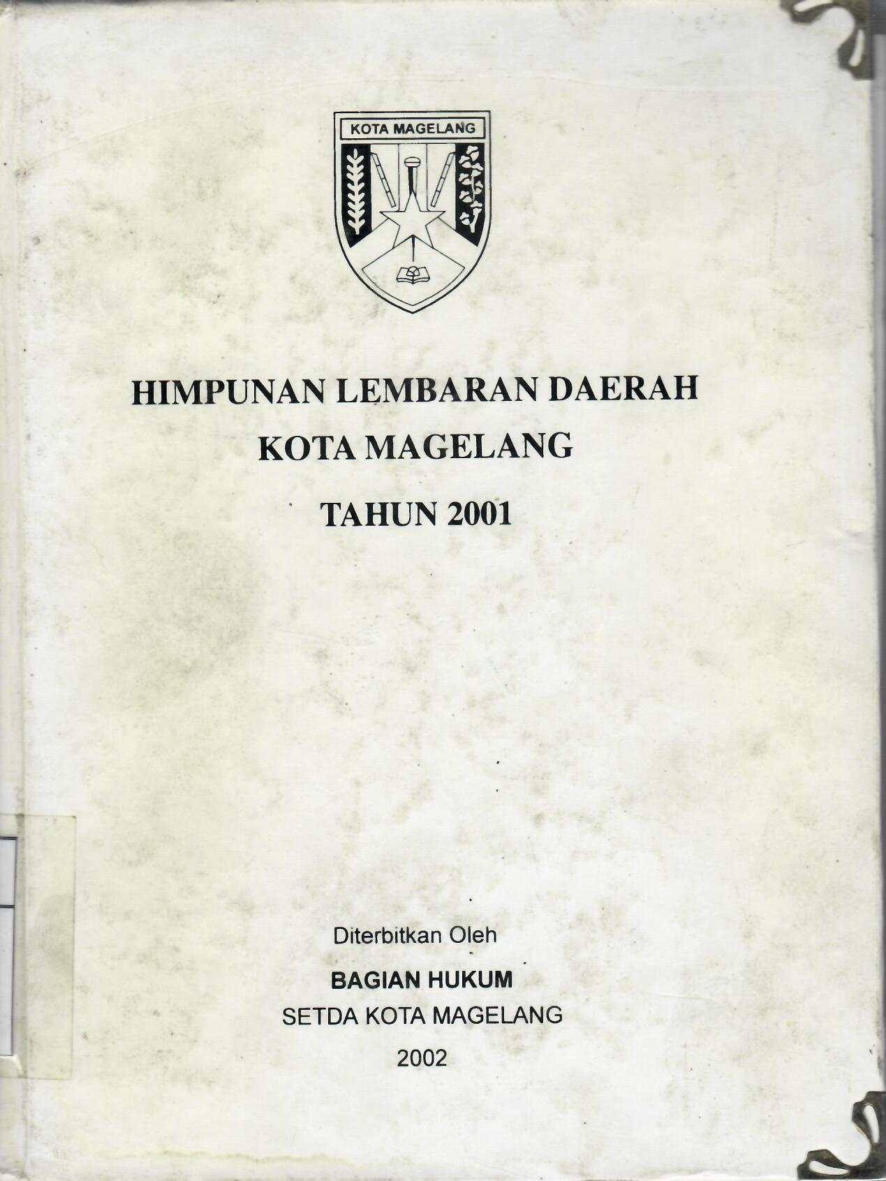 Himpunan Lembaran Daerah Kota Magelang Tahun 2001