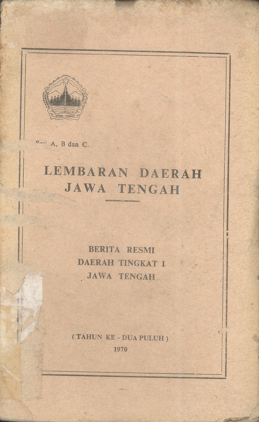 Lembaran Daerah Jawa Tengah 1970