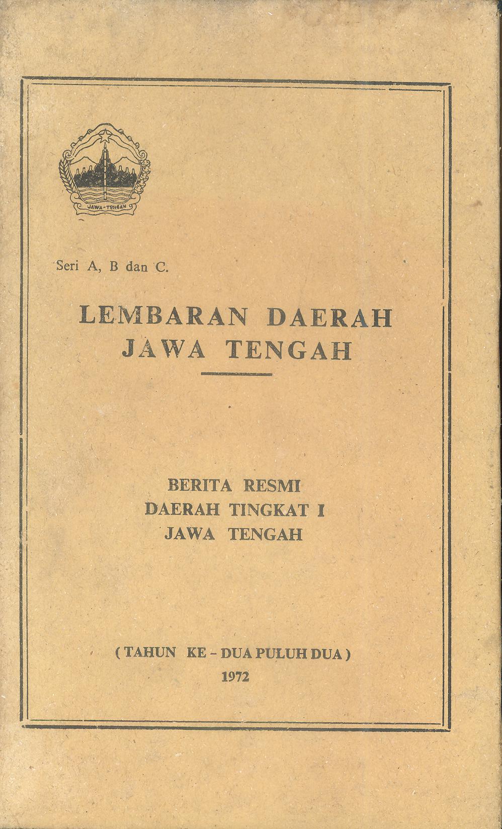 Lembaran Daerah Jawa Tengah 1972