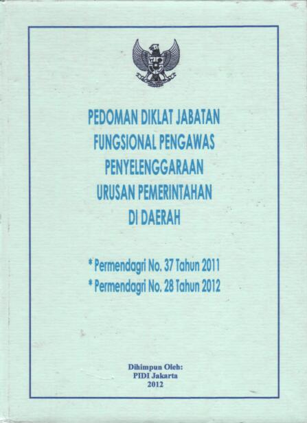 Pedoman Diklat  Fungsional Pengawas Penyelenggaraan Urusan Pemerintahan Di Daerah Jabatan