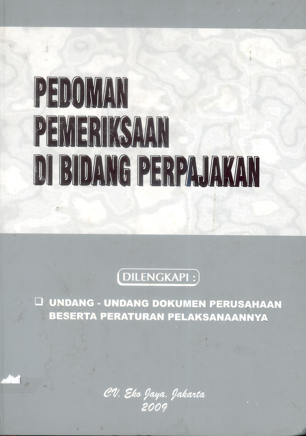 Pedoman Pemeriksaan Di Bidang Perpajakan