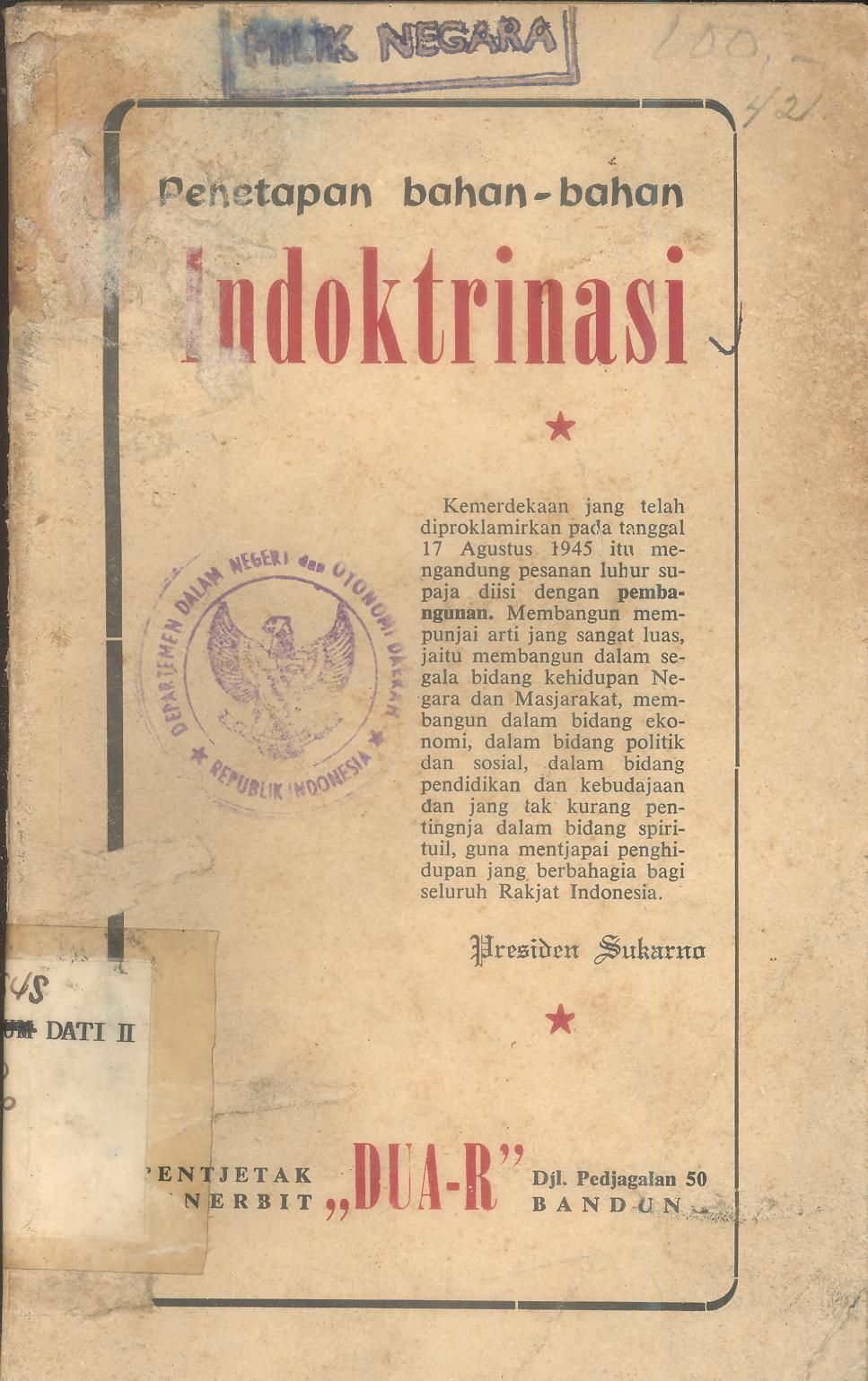 Penetapan Bahan-Bahan Indoktrinasi