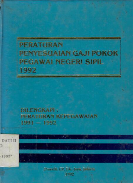 Peraturan Penyesuaian Gaji Pokok Pegawai Negeri Sipil 1992