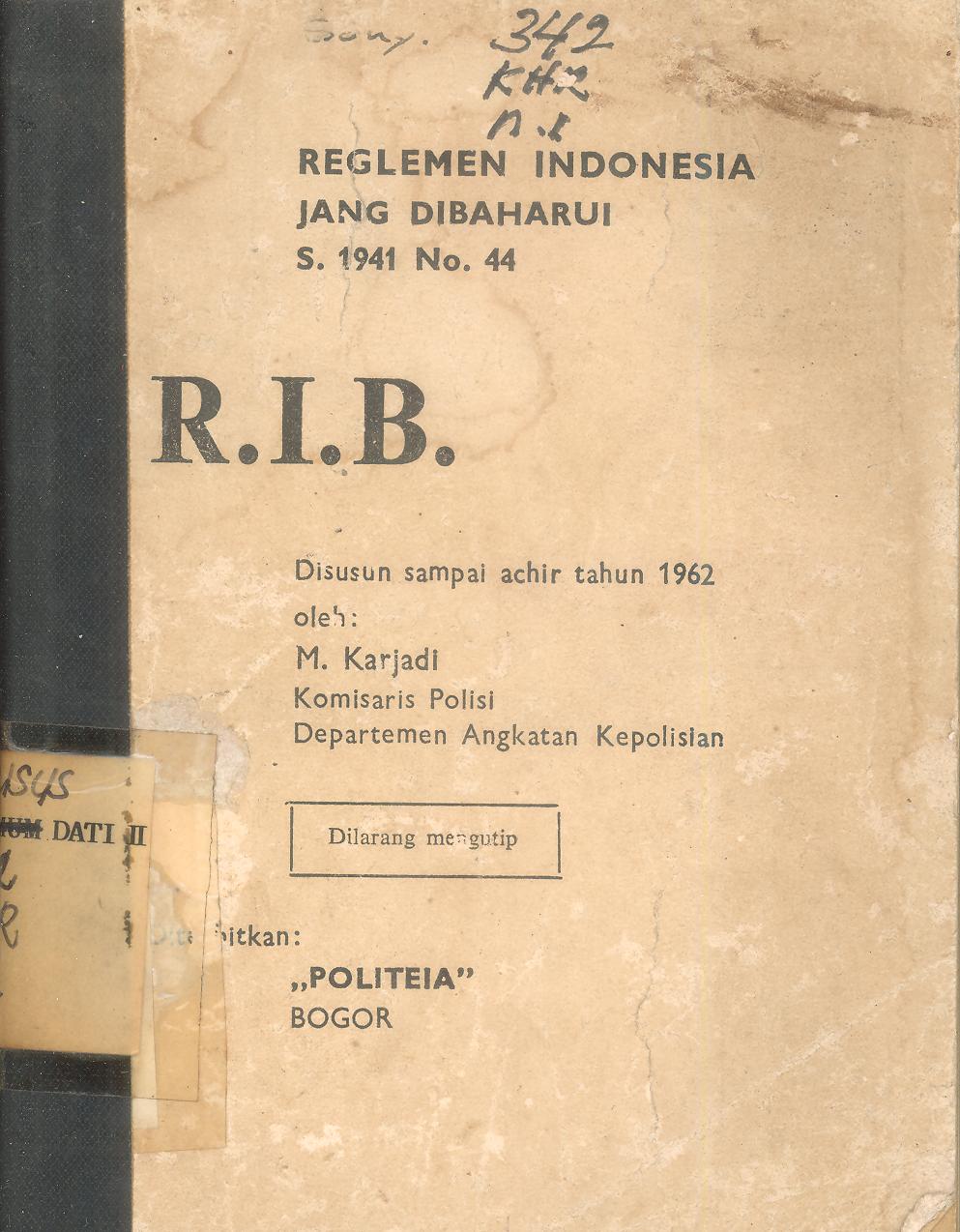 Reglemen Indonesia Jang Dibaharui 1941