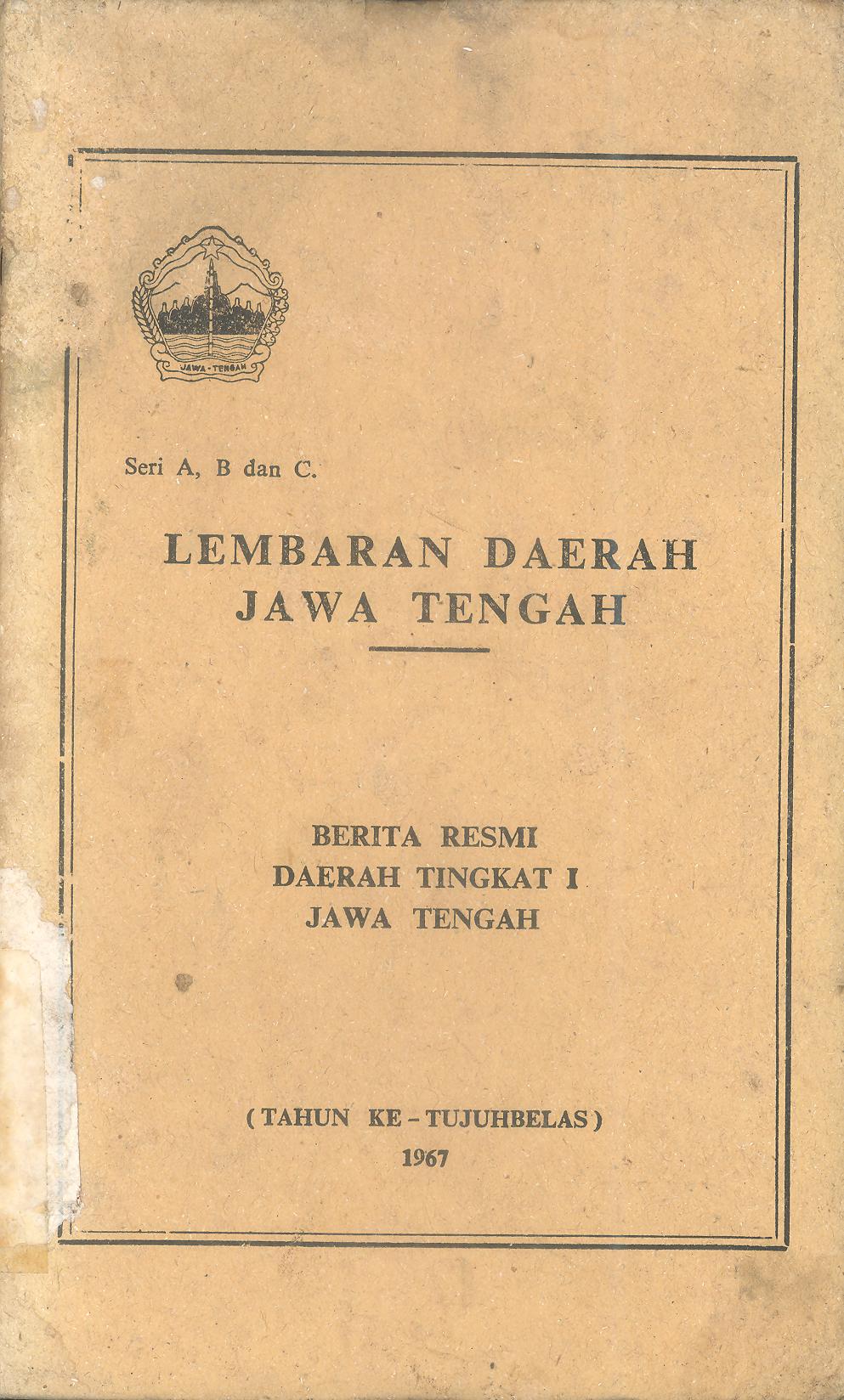 Lembaran Daerah Jawa Tengah 1967